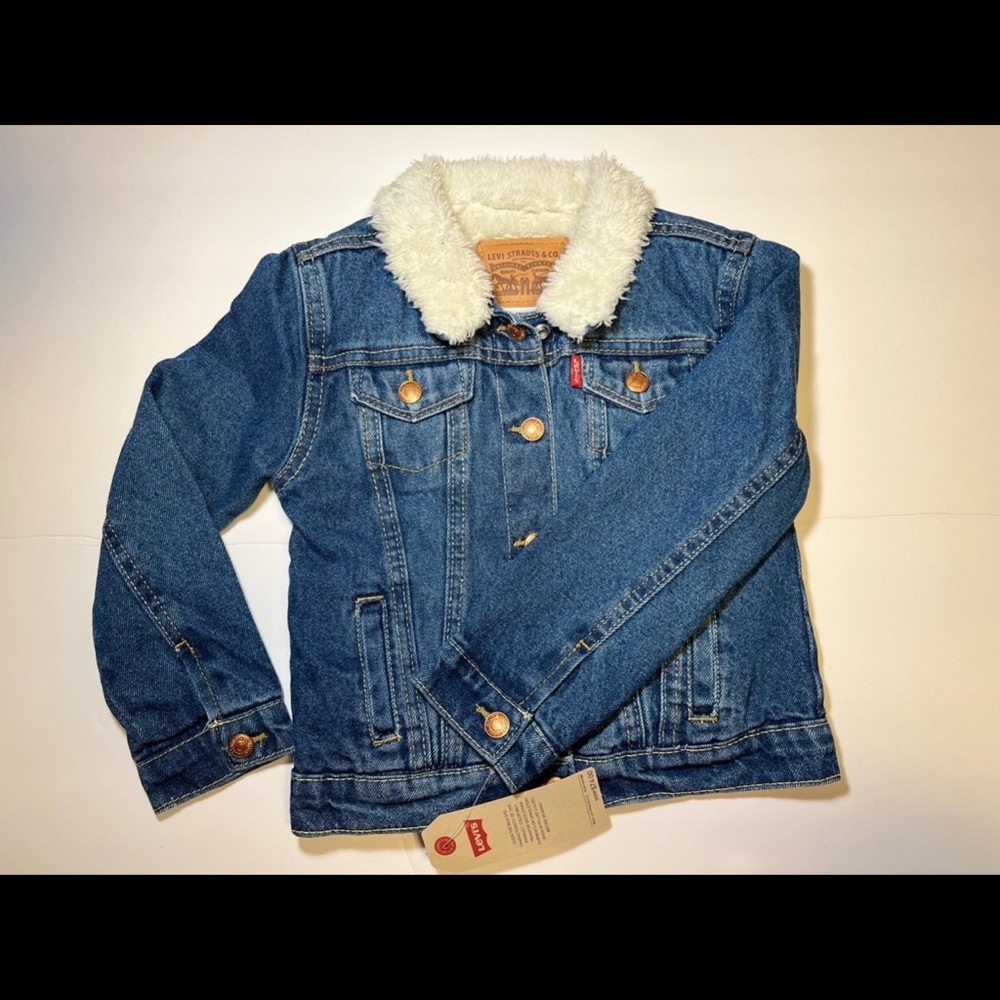 Levi's Kids Denim Jacket with Fuzzy White Collar